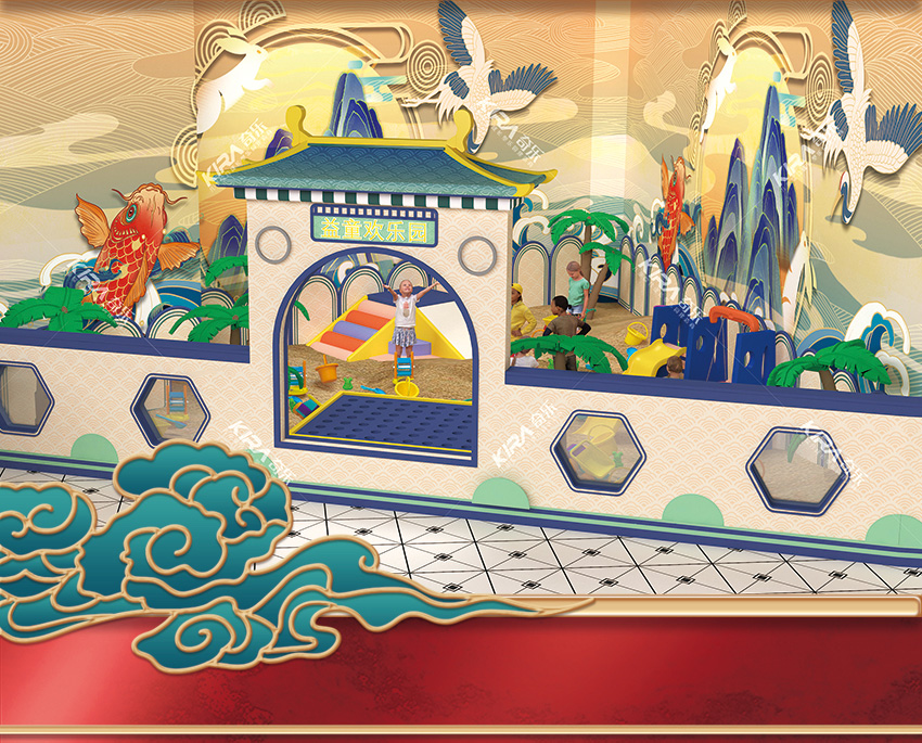 古典的中國(guó)吉祥動(dòng)物親子樂園